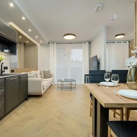 Black And Beige With Balcony And Parking In By Renters Wroclaw