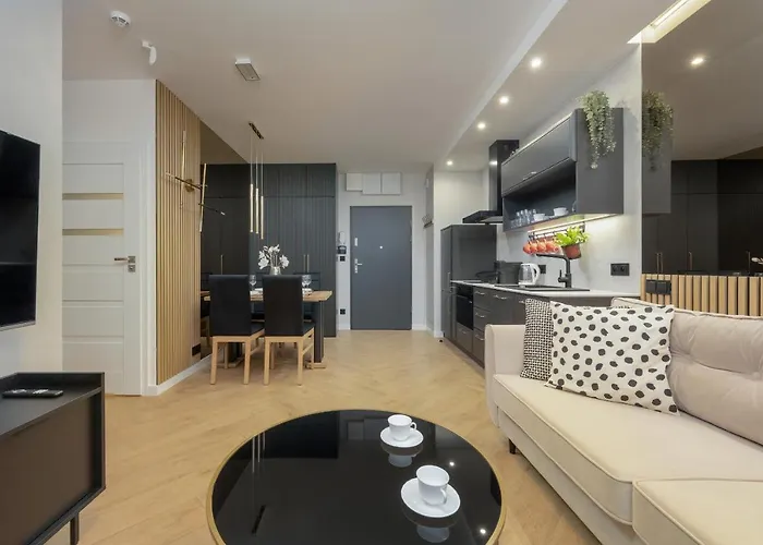 Black And Beige With Balcony And Parking In By Renters Apartamento