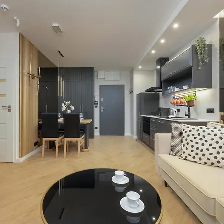 Black And Beige With Balcony And Parking In By Renters Appartamento
