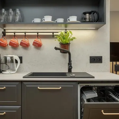 Apartamento Black And Beige With Balcony And Parking In By Renters